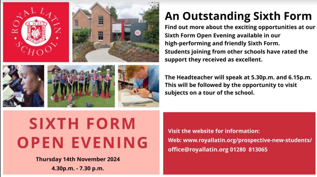 Sixth Form Open Evening 2024 Banner